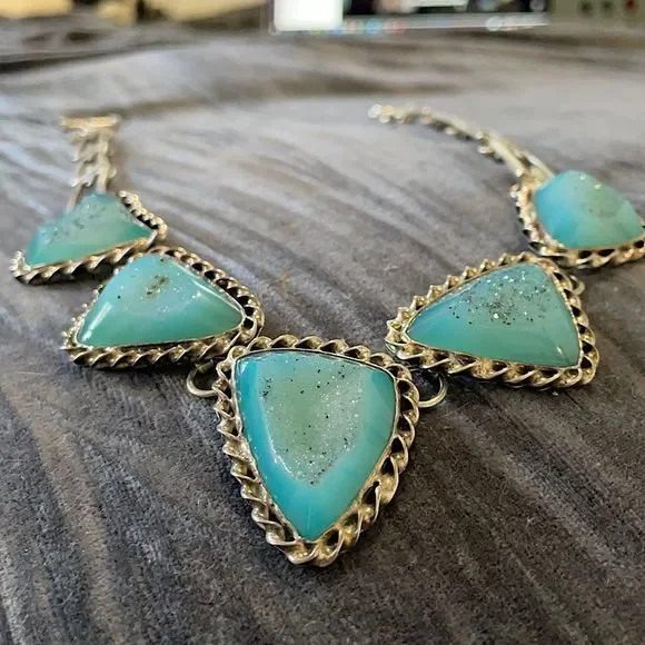 💰Artisan made SS 925 Druzy necklace twisted bezel